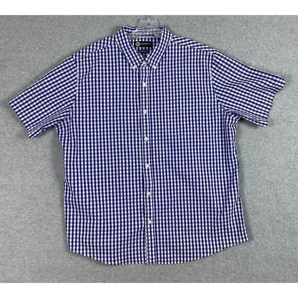 Weatherproof Short Sleeve Shirt Men's Size 2XL Big & Tall Button Down Blue - Picture 1 of 7